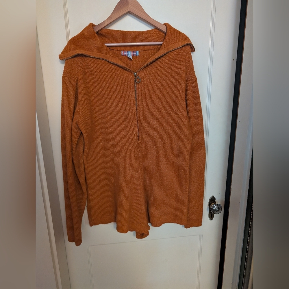 Urban Outfitters Orange Zip Up Sweater